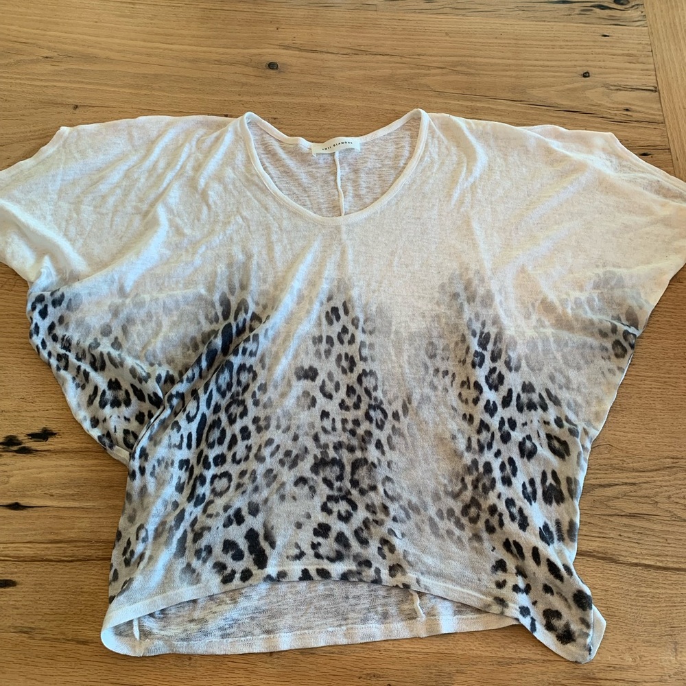 Enti‎ Glamour Animal Print Short Sleeve Dolman Crop Women’s Top Medium Preloved